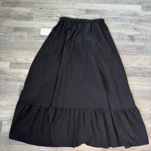 Joyfolie Mia Joy NWT black bae maxi skirt hi low ruffled size medium K35 - Picture 8 of 8